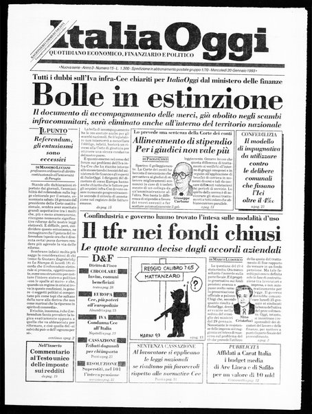 Italia oggi : quotidiano di economia finanza e politica